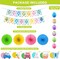 32-Piece Easter Party Decoration Set – Happy Easter Banner, Egg & Bunny Garland, Swirls, Paper Fans for Home, Office, Classroom